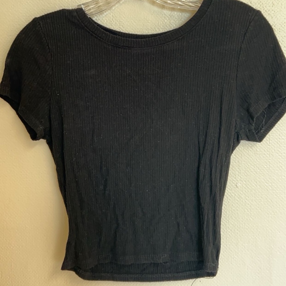 Black Size L Bozzolo ribbed baby tee
